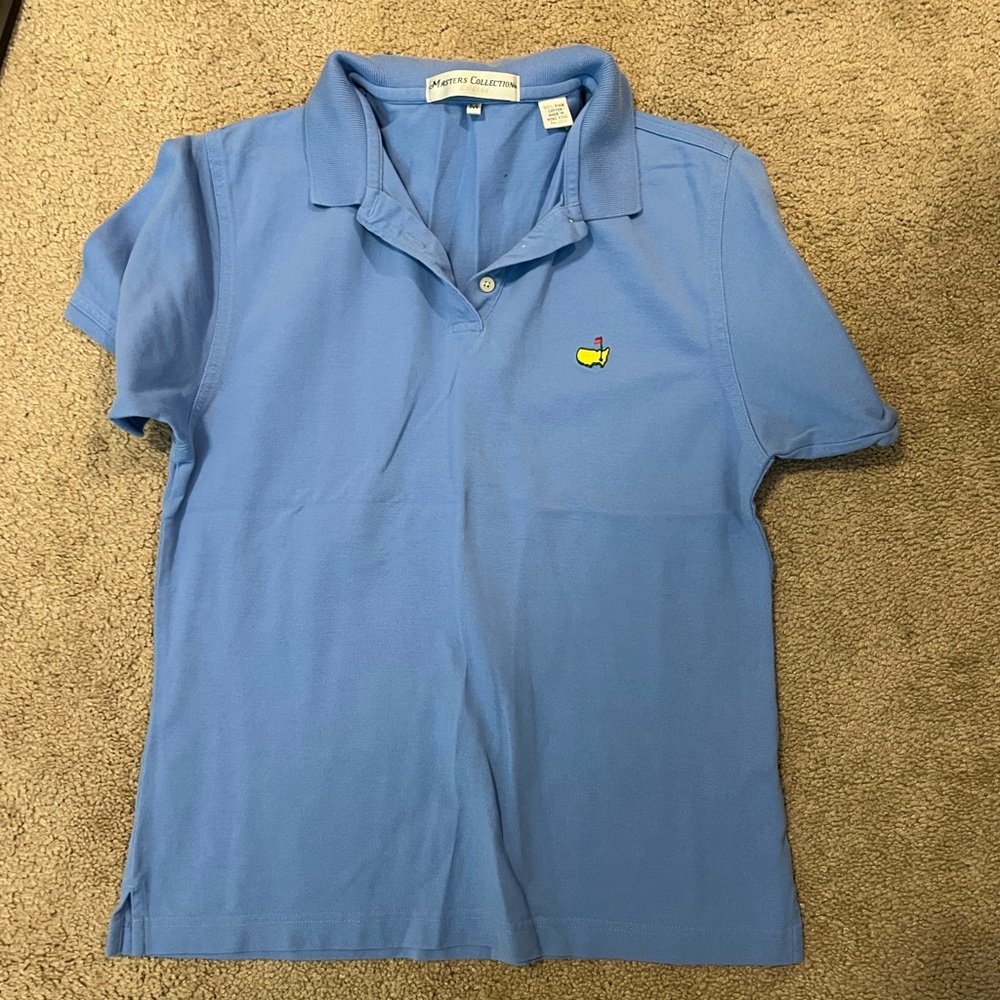 Women’s Blue Polo Shirt with Embroidered Logo Masters Collection
